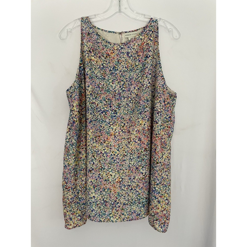 Adrienne Vittadini Womens Tank Top Blouse‎ XL Multicolor Pattern Racerback